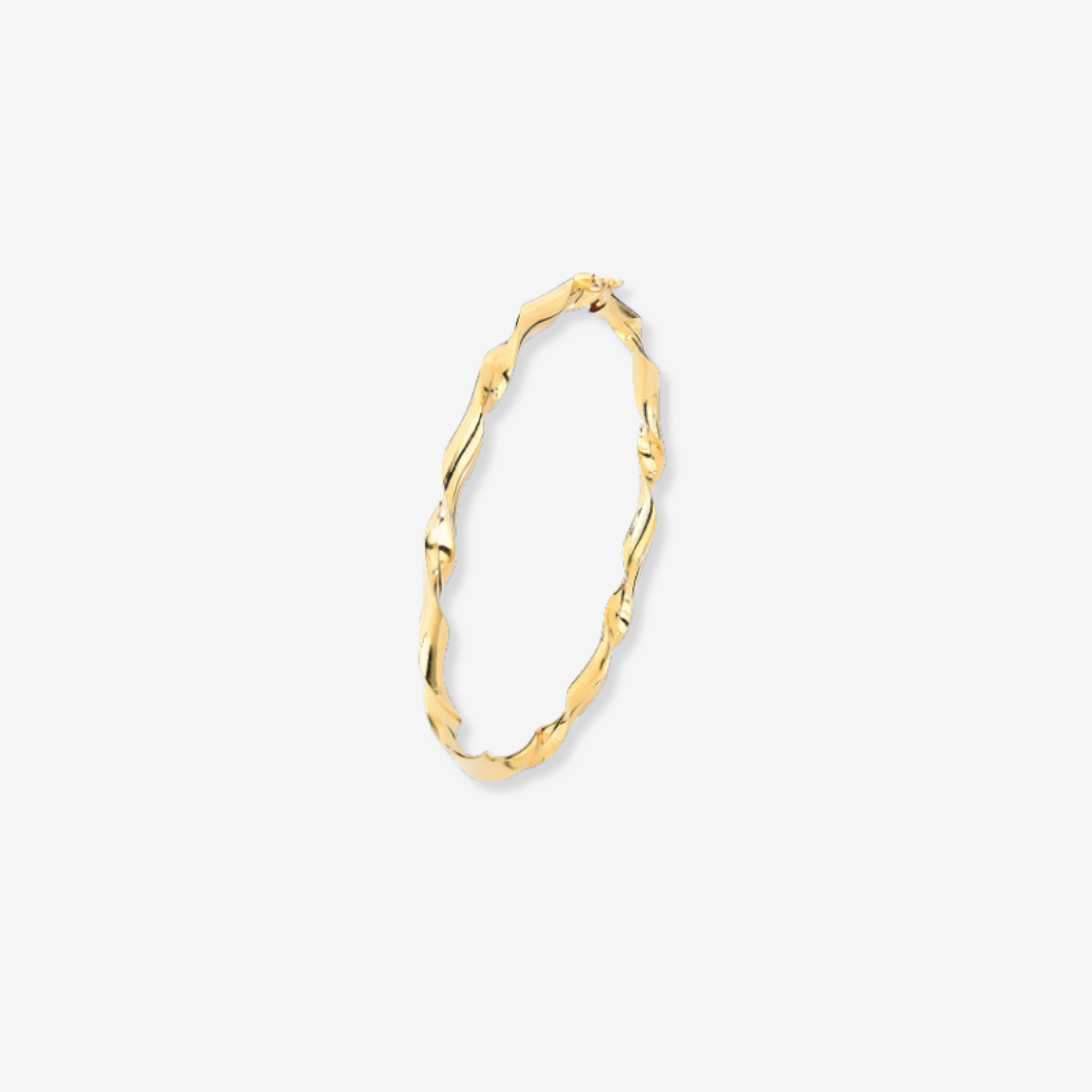 Twist Bangle in Solid 18ct Yellow Gold