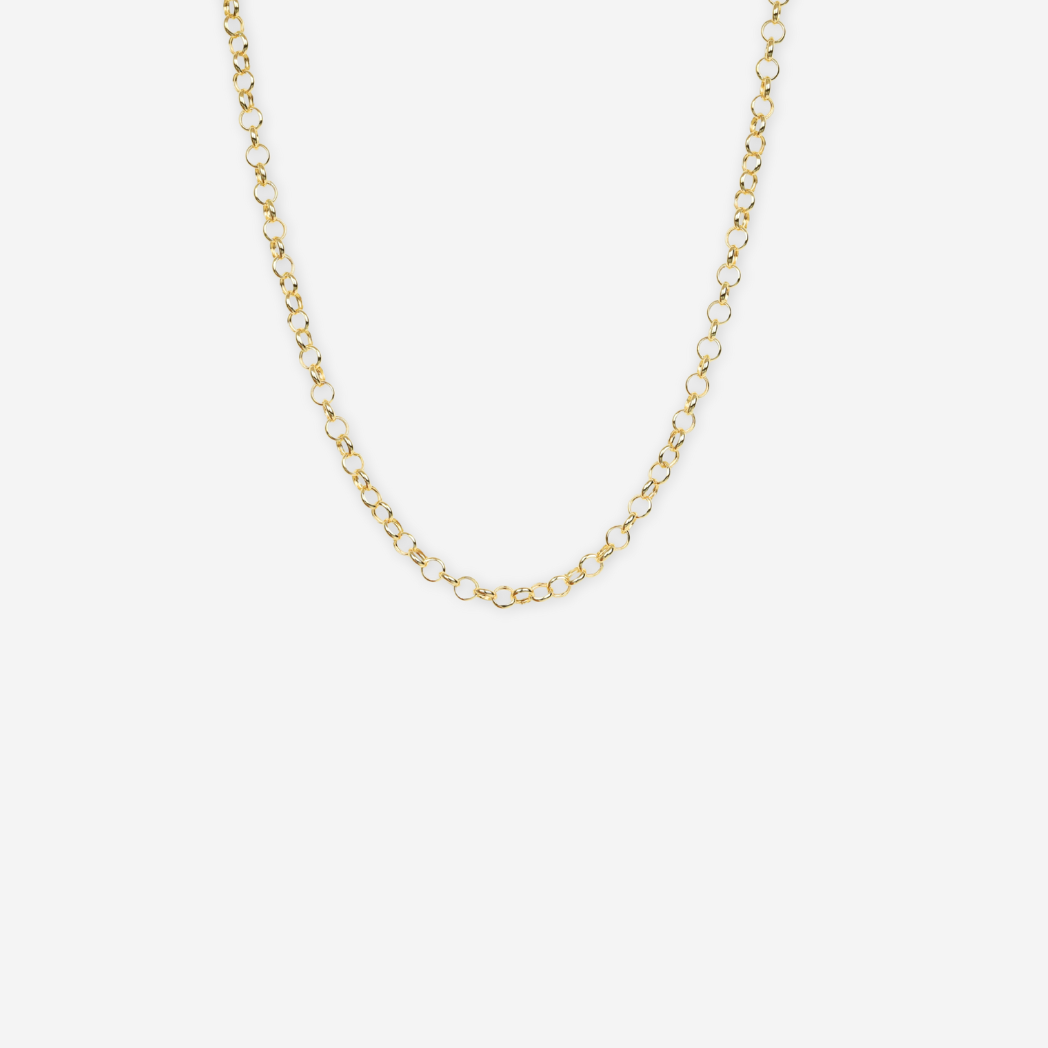 Solid Round Diamond Cut Chain 40cm - 18ct Solid Gold