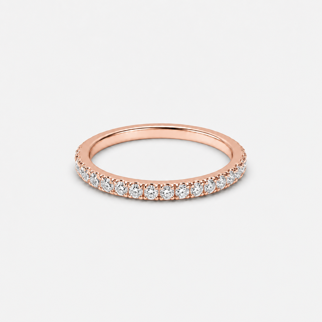 0.50ct Lab-Grown Diamond Round Cut Half Eternity Band