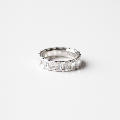 8.10ct Lab Grown Diamond Emerald cut Eternity Band