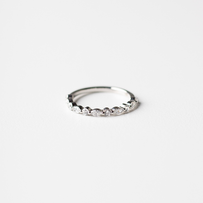 0.50ct Lab-Grown Diamond Marquise and Round cut Half Eternit Band