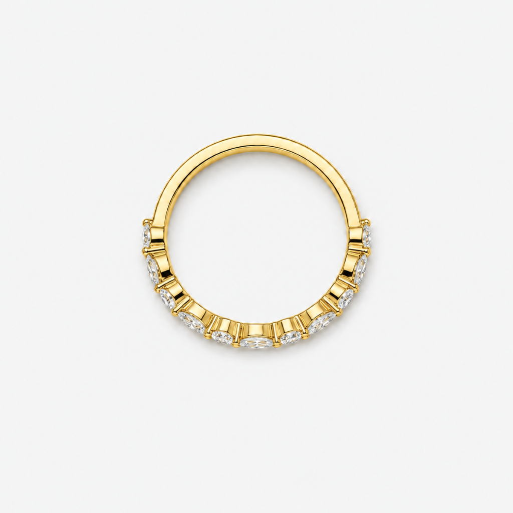 0.50ct Lab-Grown Diamond Marquise and Round cut Half Eternit Band