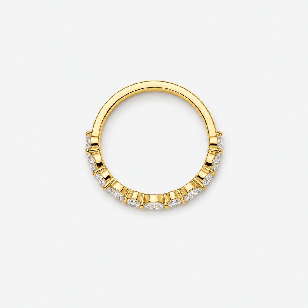 0.50ct Lab-Grown Diamond Marquise and Round cut Half Eternit Band