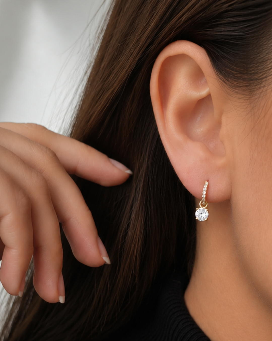 Lab-Grown Diamond Double Front Earrings - 9ct Yellow Gold
