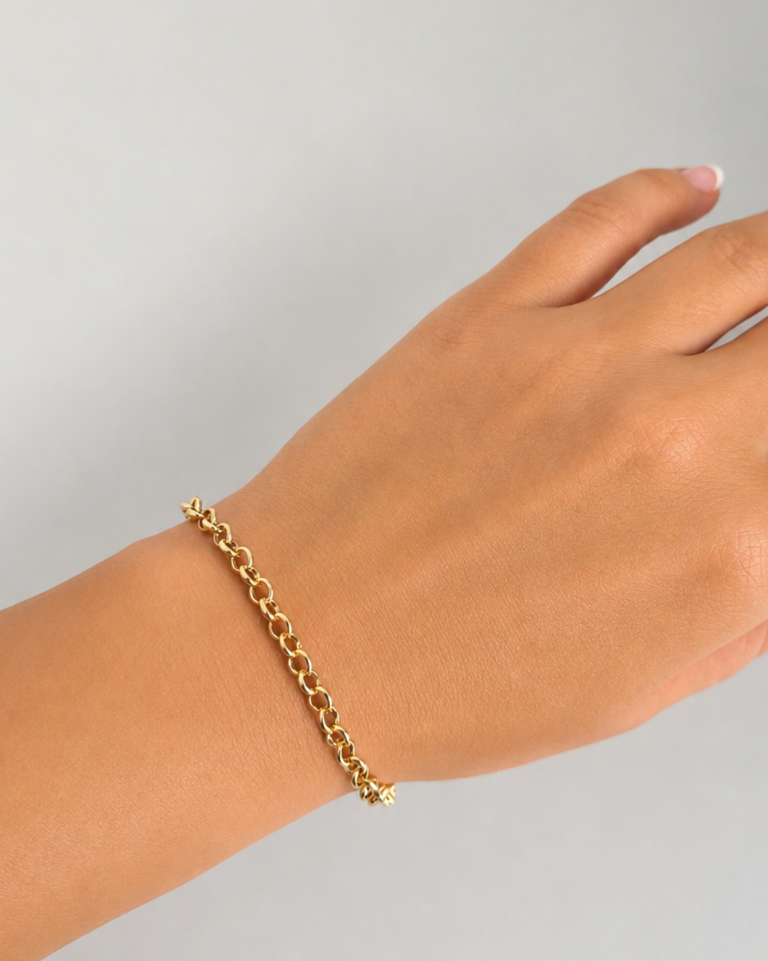 Solid Round Diamond Cut Chain Bracelet 19cm - 18ct Solid Gold