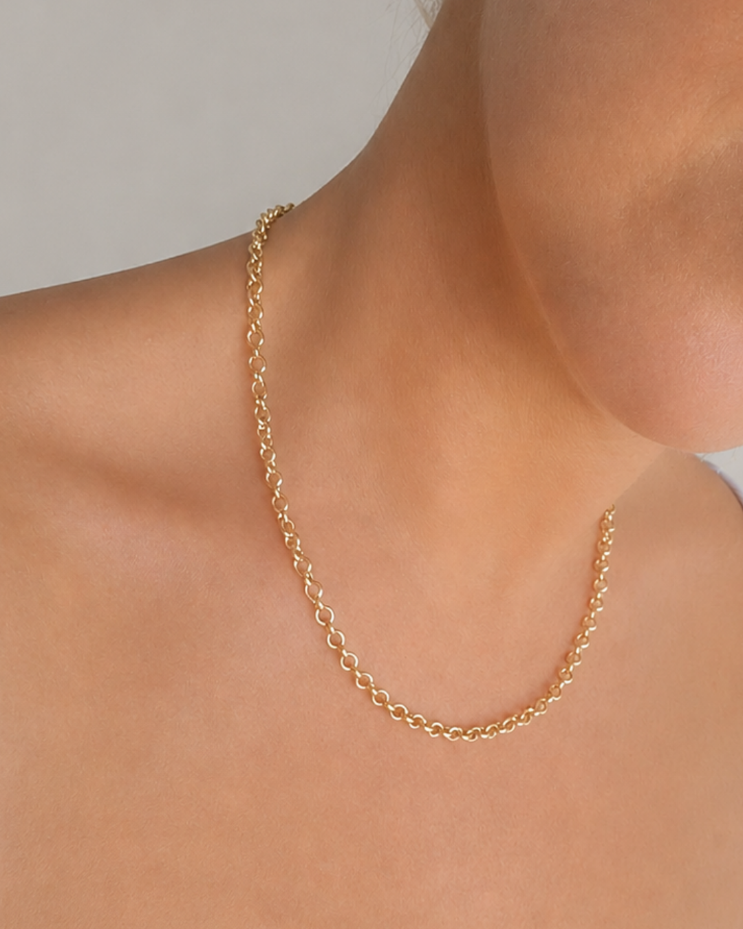 Hollow Rolo Chain 45cm - 18ct Solid Gold