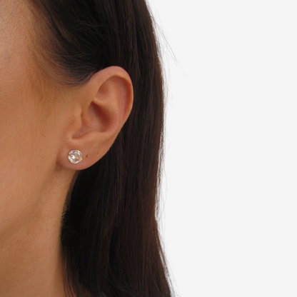 Round Signature Zirconia Stud Earrings 5mm – 18ct Yellow Gold