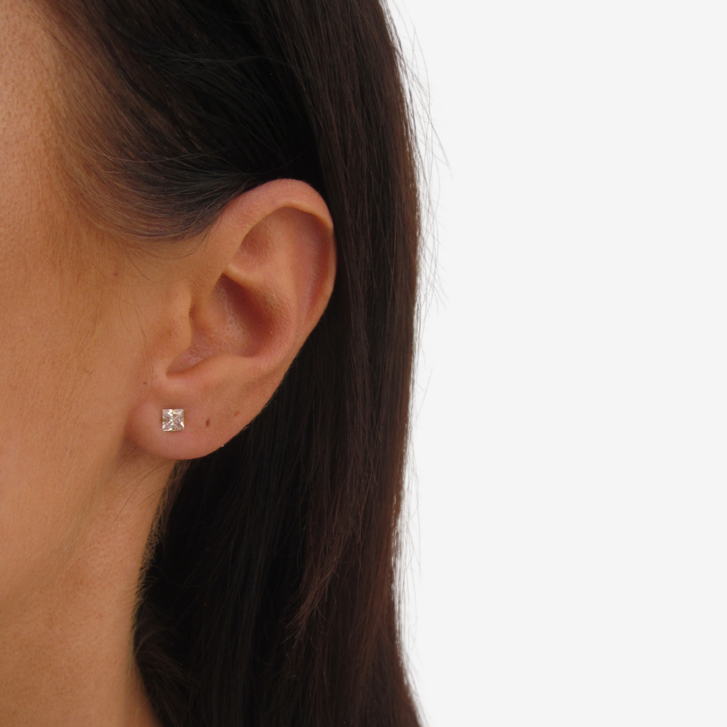 Princess Cut Stud Earrings Signature Zirconia 4mm – 18ct Yellow Gold
