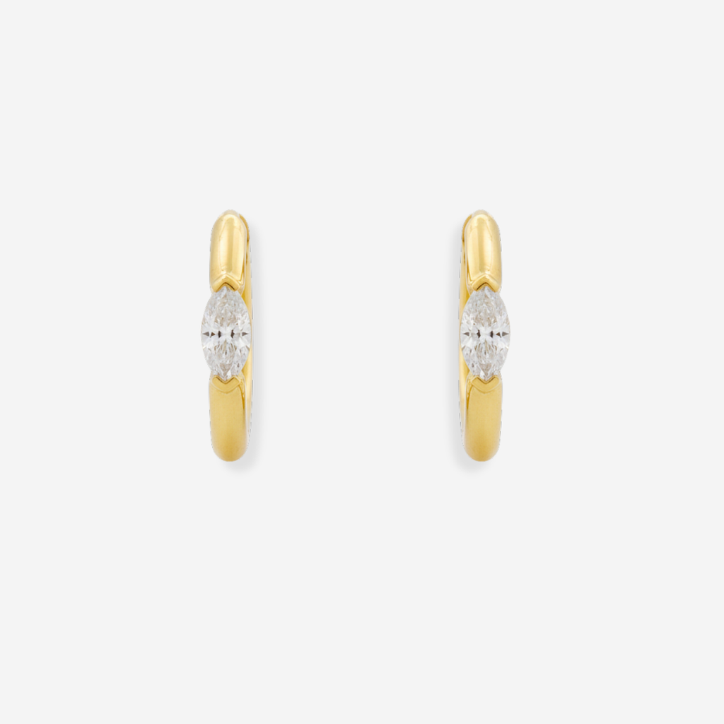 Lab-Grown Diamond Marquise Cut Earrings - 9ct Yellow Gold (Copy)