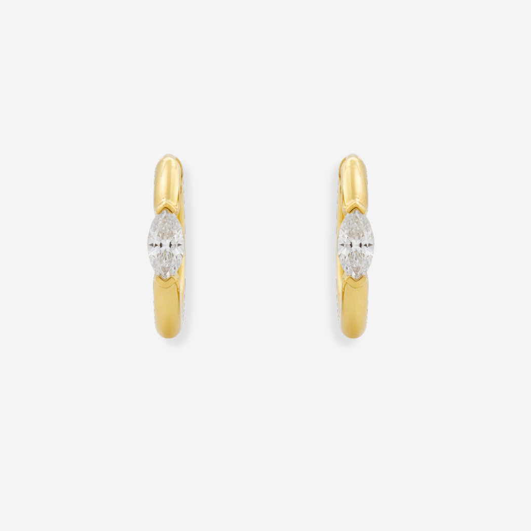Lab-Grown Diamond Marquise Cut Earrings - 9ct Yellow Gold (Copy)