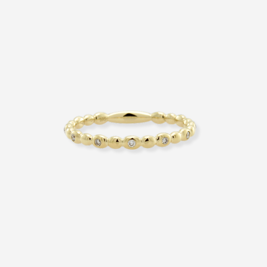Lab - Grown Diamond Round Cut Band Ring - 9ct Yellow Gold