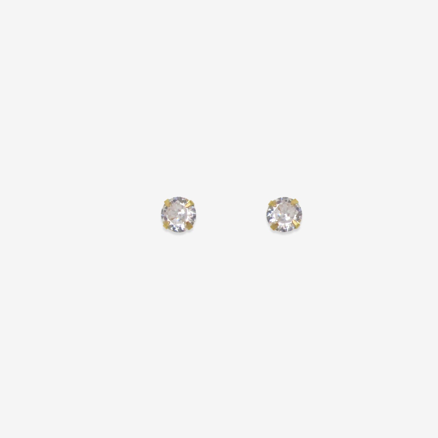 Round Signature Zirconia Stud Earrings 5mm – 18ct Yellow Gold