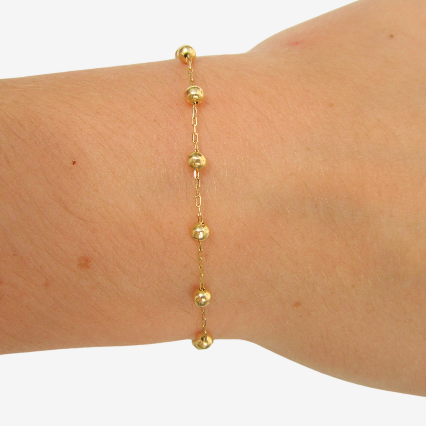 Kids Bead Bracelet 3mm – 18ct Solid Yellow Gold
