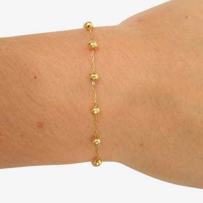 Kids Bead Bracelet 3mm – 18ct Solid Yellow Gold