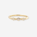 Lab-Grown Diamond Marquise & Round Cut Ring - 9ct Yellow Gold