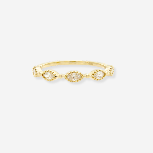 Lab - Grown Diamond Marquise Cut Ring - 9ct Yellow Gold