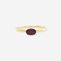 Rhodolite Garnet Oval Cut Ring - 9ct Yellow Gold