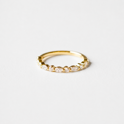 0.50ct Lab-Grown Diamond Marquise and Round cut Half Eternit Band