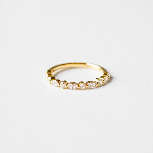 0.50ct Lab Grown Diamond Marquise and Round cut Half Eternit Band