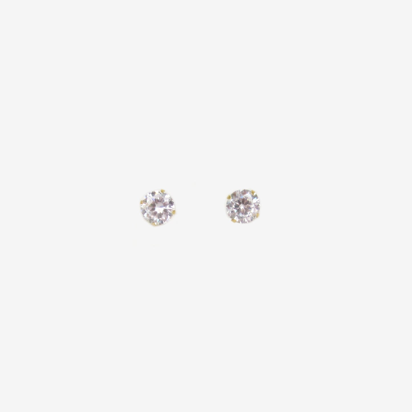 Round Signature Zirconia Stud Earrings 6mm – 18ct Yellow Gold