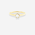 White Freshwater Pearl Round Ring - 9ct Yellow Gold (Copy)
