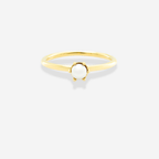 White Freshwater Pearl Round Ring - 9ct Yellow Gold (Copy)