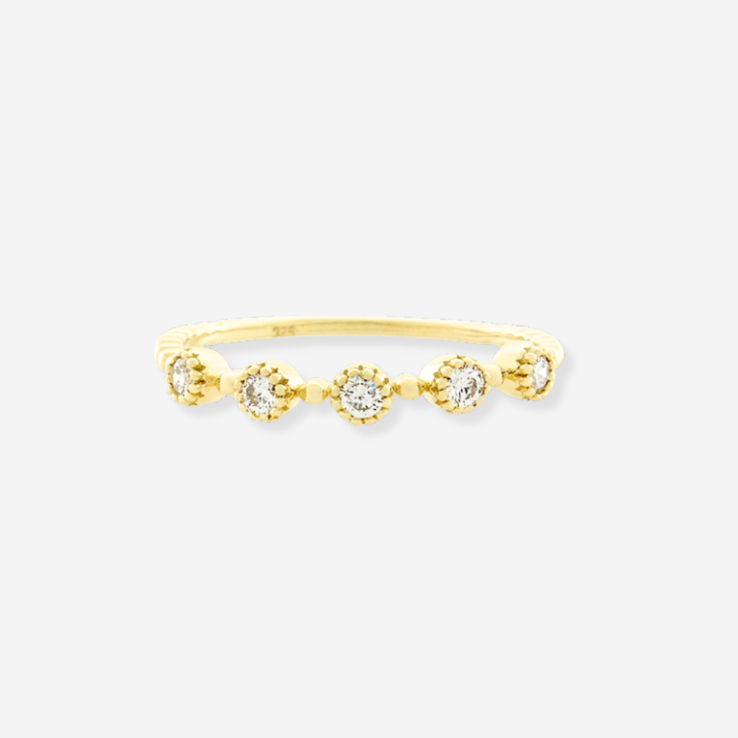 Lab-Grown Diamond Round Cut Ring - 9ct Yellow Gold