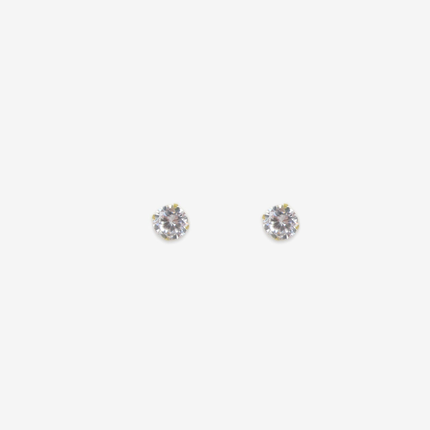 Round Signature Zirconia Stud Earrings 7mm – 18ct Yellow Gold