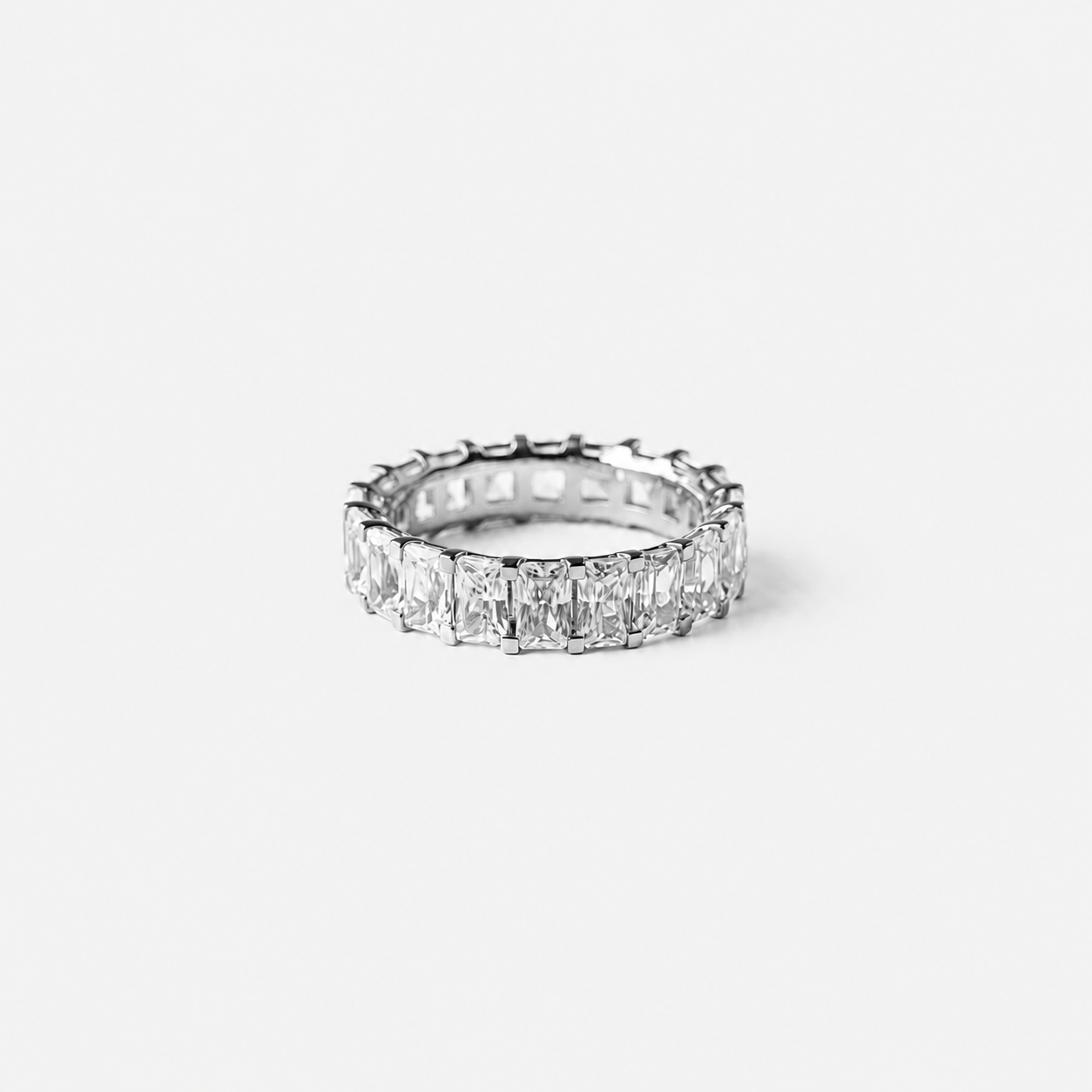 Diamond ring on a light gray background