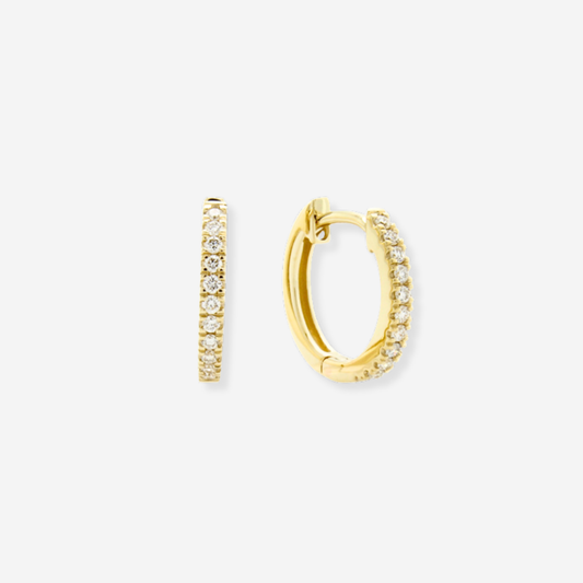 Lab-Grown Diamond Round Cut Earrings - 9ct Yellow Gold