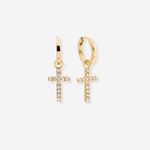 Lab-Grown Diamond Cross Earring Charms - 9ct Yellow Gold