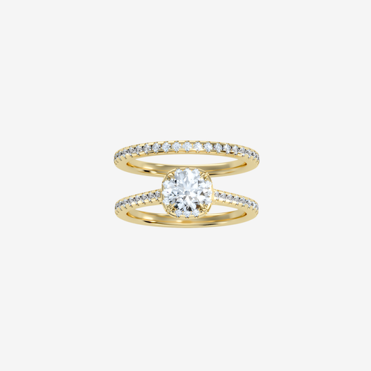 Twine Ring with Diamond – 18ct Solid Gold