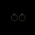 Double Circle Drop Earrings Thin – 18ct Solid Yellow Gold