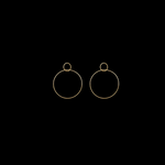 Double Circle Drop Earrings Thin – 18ct Solid Yellow Gold