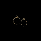 Double Circle Drop Earrings Thin – 18ct Solid Yellow Gold