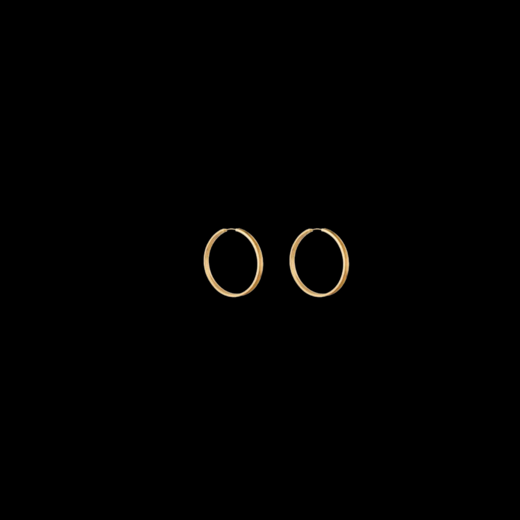 Large Flat Hoops – 18ct Solid Yellow Gold