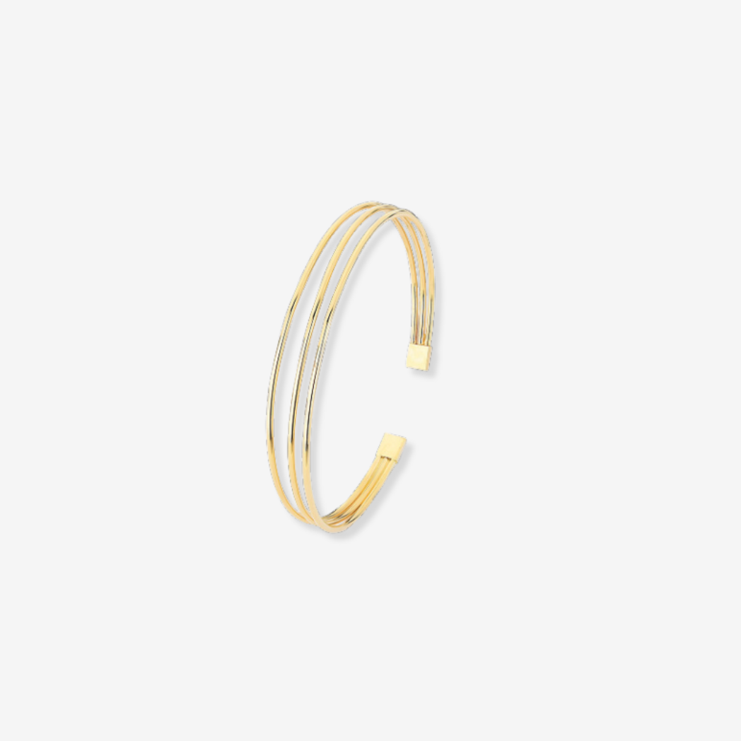 Triple Cuff Bangle in Solid 18ct Yellow Gold