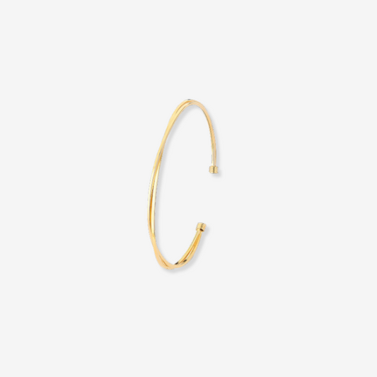 Everyday Twist Cuff Bangle in Solid 18ct Yellow Gold