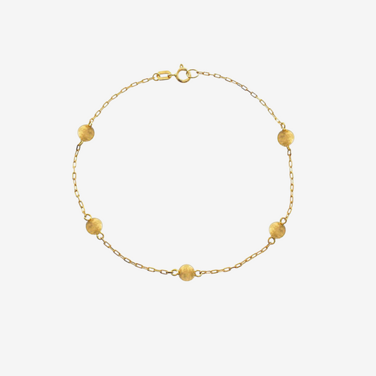 Pulsera de cuentas para niños de 4 mm en oro amarillo de 18 quilates
