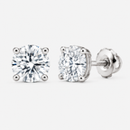 Lab-Grown Diamond Round Cut Claw Stud Earrings
