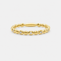 Lab-Grown Diamond Round Cut Band Ring - 9ct Yellow Gold