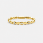 Lab-Grown Diamond Round Cut Band Ring - 9ct Yellow Gold