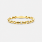 Lab-Grown Diamond Round Cut Band Ring - 9ct Yellow Gold
