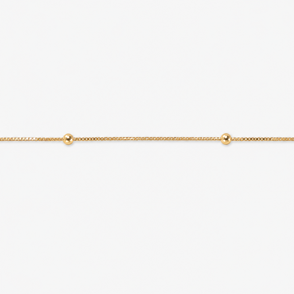 Box Bead Chain 40cm - 18ct Solid Gold