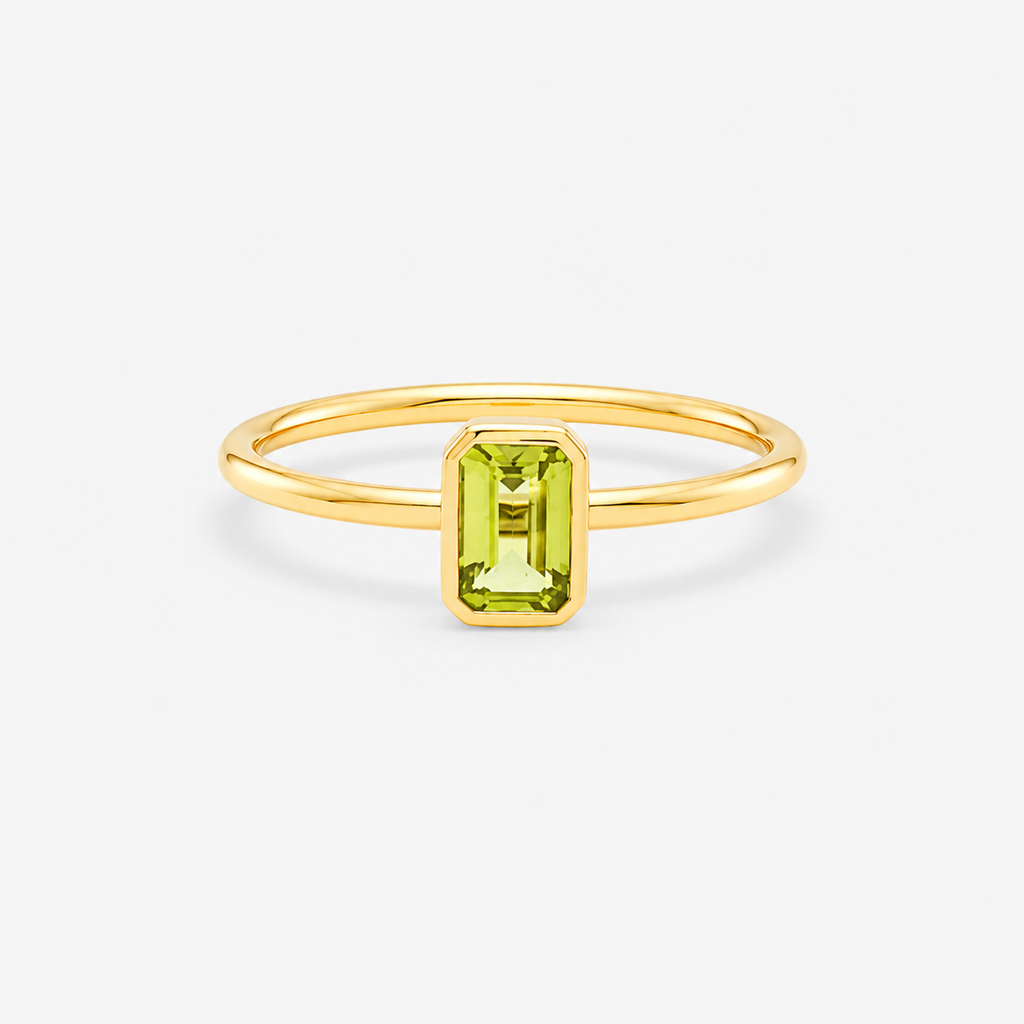 Peridot Ring - 9ct Yellow Gold