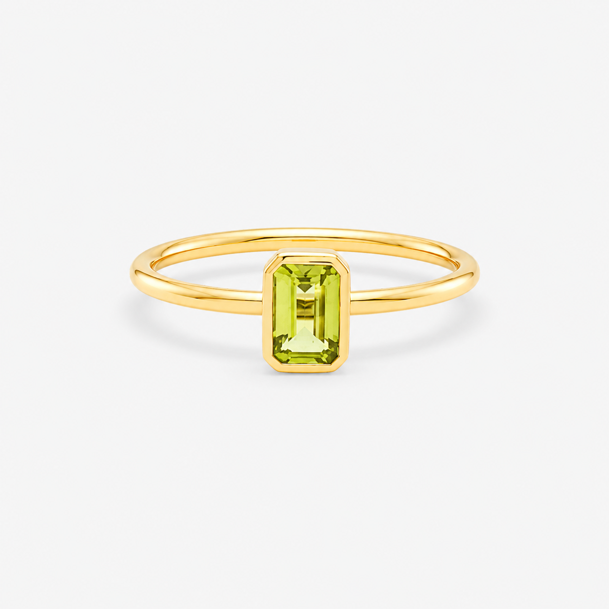 Peridot Ring - 9ct Yellow Gold