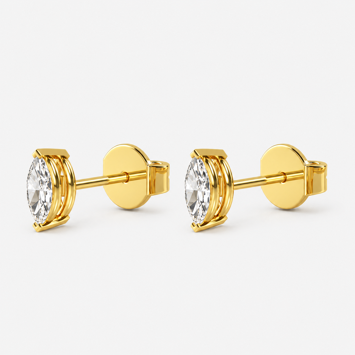 Lab-Grown Diamond Marquise Cut Claw Stud Earrings