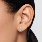 Lab-Grown Diamond Marquise Cut Claw Stud Earrings