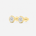 Lab-Grown Diamond Round Cut Bezel Stud Earrings