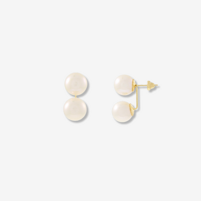 Pendiente de perla natural Grace Kelly en oro amarillo de 18 quilates